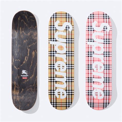 supreme x burberry skateboard|Burberry skateboard deck.